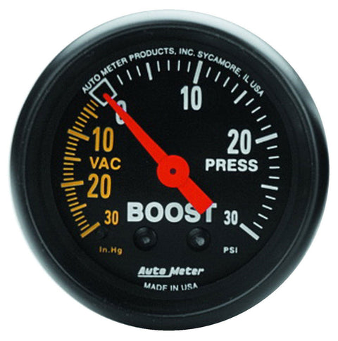 Autometer Z Series 52mm 30 In Hg.-Vac. / 30 PSI Boost / Vacuum Gauge (2614)