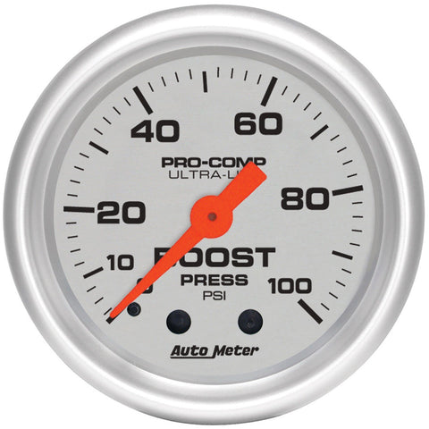Autometer Ultra-Lite 52mm 0-100 PSI Mechanical Boost Gauge (4306)