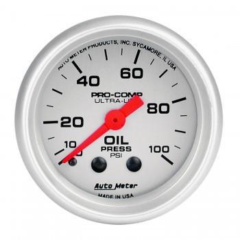 Autometer Ultra-Lite Series 2-1/16'' Oil Pressure 0-100 PSI Gauge (4321)