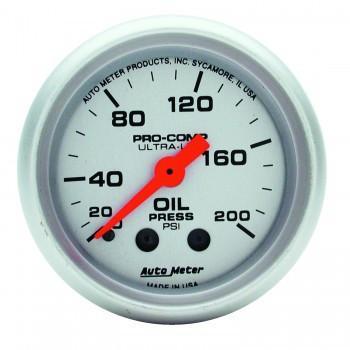 Autometer Ultra-Lite Series 2-1/16'' Oil Pressure Gauge 0-200 PSI (4322)