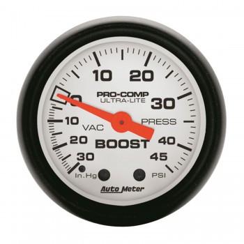 Autometer Phantom Series 2-1/16'' Boost/Vacuum 30 IN HG/45 PSI Gauge (5708)
