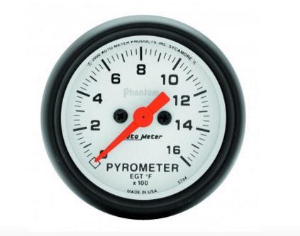 Autometer Phantom Series 2-1/16" Pyrometer EGT 0-1600 °F Gauge (5744)