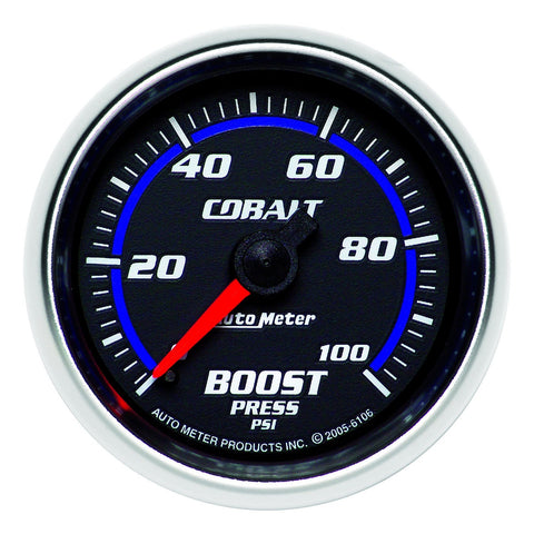 Autometer Cobalt 52mm 0-100psi Mechanical Boost Gauge (6106)