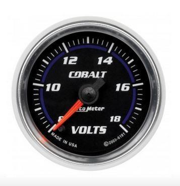 Autometer Cobalt Series 2-1/16'' Voltmeter 8-18V (6191)