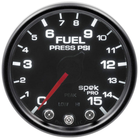 Autometer Spek-Pro 2 & 1/16" Fuel Press Gauge 15PSI