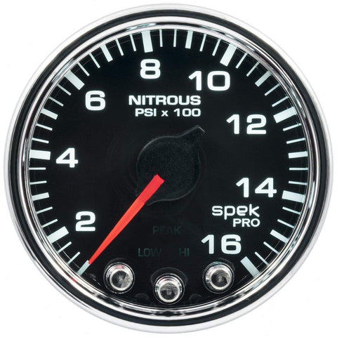 Autometer Spek-Pro 2 & 1/16" Nitrous Press Gauge 1600PSI