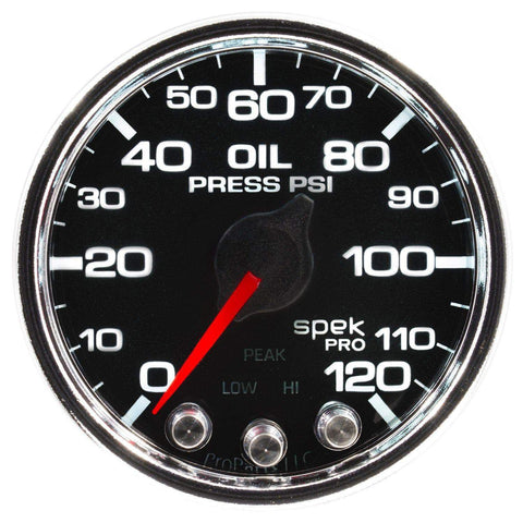 Autometer Spek-Pro 2 & 1/16" Oil Press Gauge 120PSI