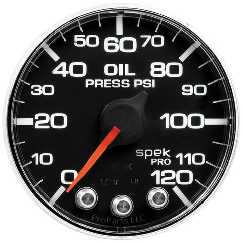 Autometer Spek-Pro 2 & 1/16" Oil Press Gauge 120PSI