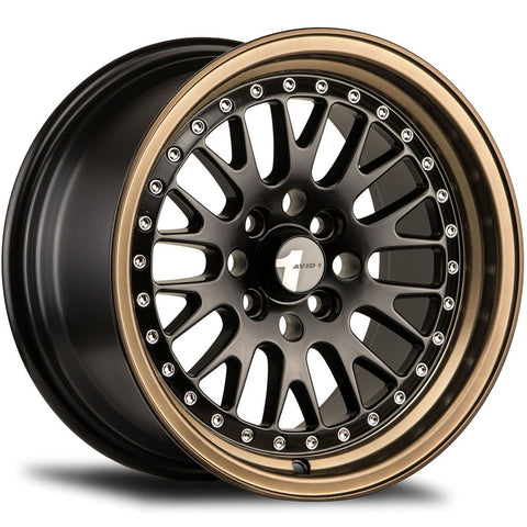 AVID1 AV12 Black w/ Bronze Lip 15x8 | 4x100 (AV1215804C25BZ)