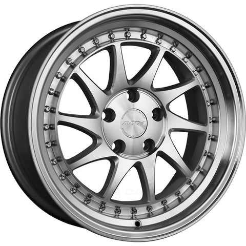 AVID1 AV56 5x100 Bolt 73.1 Hub 17" Size Wheels in Silver with Machined Spoke Faces and Lip