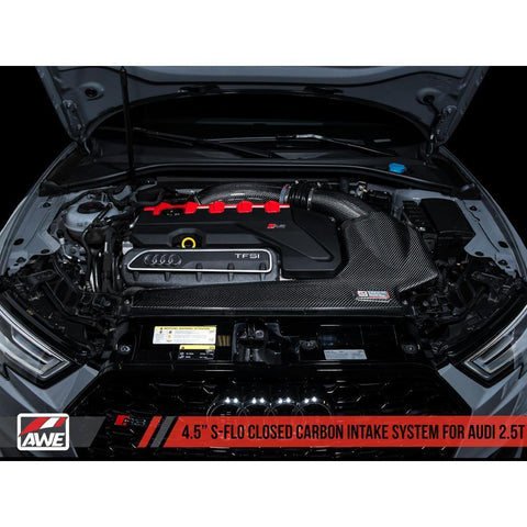 AWE 4.5" S-FLO Closed Carbon Intake System | 2017-2024 Audi RS3 / 2017-2022 TT RS (2660-15050)