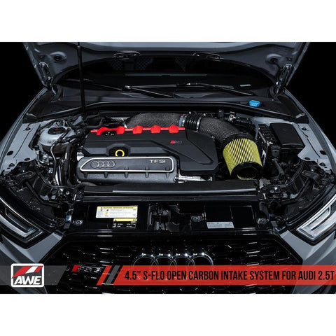 AWE 4.5" S-FLO Open Carbon Intake System | 2017-2024 Audi RS3 / 2017-2022 TT RS (2660-15048)