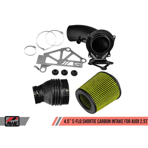 AWE 4.5" S-FLO Shortie Carbon Intake System | 2017-2024 Audi RS3 / 2017-2022 TT RS (2660-15046)