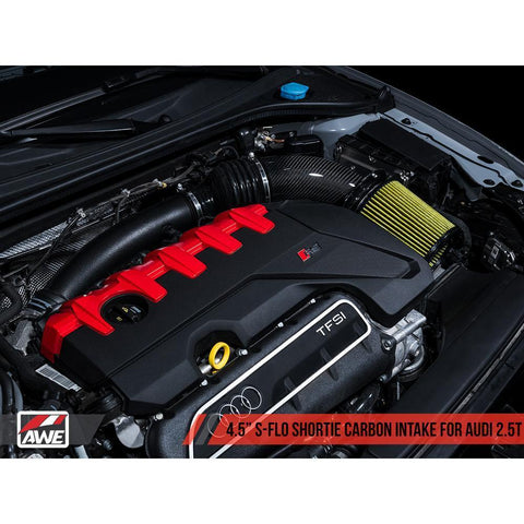 AWE 4.5" S-FLO Shortie Carbon Intake System | 2017-2024 Audi RS3 / 2017-2022 TT RS (2660-15046)