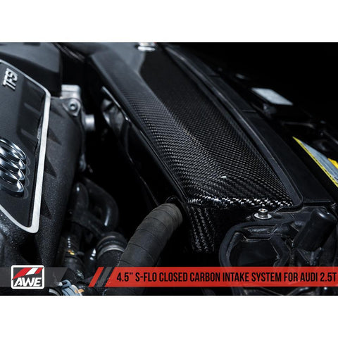 AWE 4.5" S-FLO Closed Carbon Intake System | 2017-2023 Audi RS3/TT RS (2660-15050)