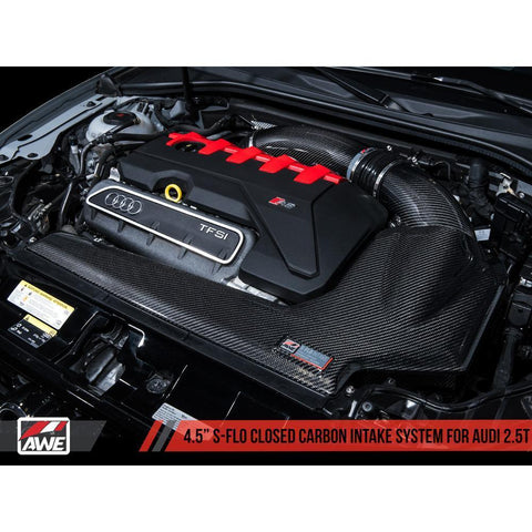 AWE 4.5" S-FLO Closed Carbon Intake System | 2017-2024 Audi RS3 / 2017-2022 TT RS (2660-15050)