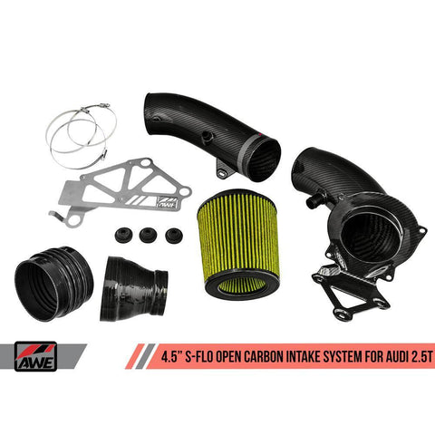 AWE 4.5" S-FLO Open Carbon Intake System | 2017-2023 Audi RS3/TT RS (2660-15048)