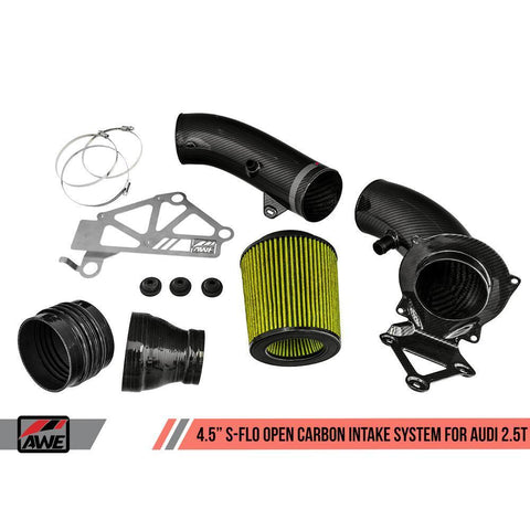AWE 4.5" S-FLO Open Carbon Intake System | 2017-2024 Audi RS3 / 2017-2022 TT RS (2660-15048)