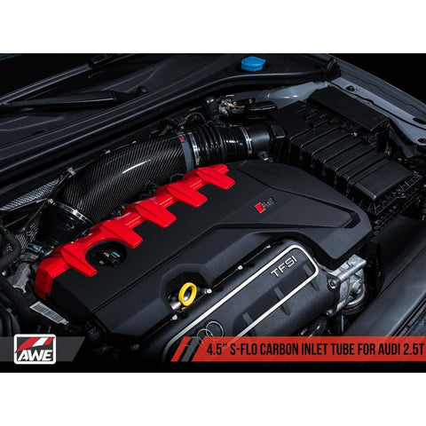 AWE 4.5" S-FLO Carbon Inlet Tube | 2017+ Audi RS3 / 2017-2022 TT RS (2660-15044)