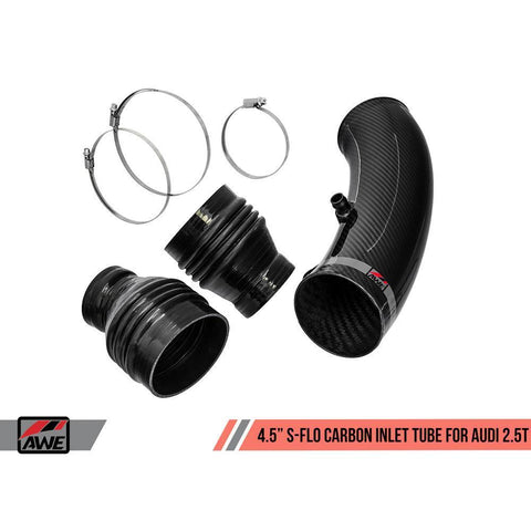 AWE 4.5" S-FLO Carbon Inlet Tube | 2017-2023 Audi RS3 and 2019-2022 Audi TT RS (2660-15044)
