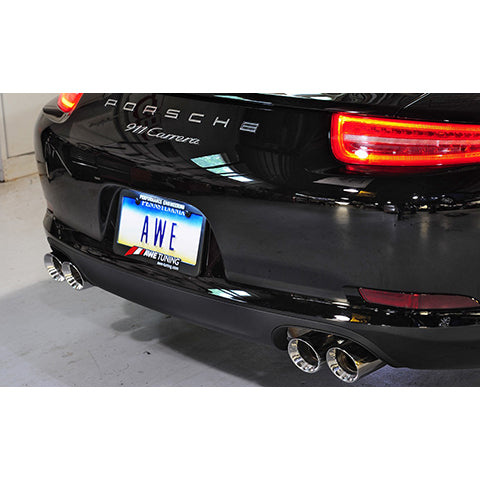 AWE Performance Exhaust with Chrome Silver Tips | 2012-2015 Porsche 911 Carrera (3015-32044)