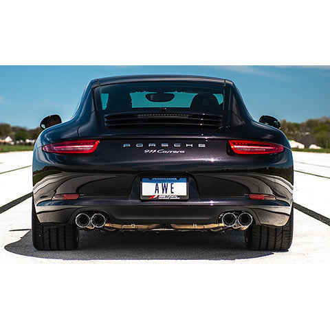 AWE Performance Exhaust with Chrome Silver Tips | 2012-2015 Porsche 911 Carrera (3015-32044)