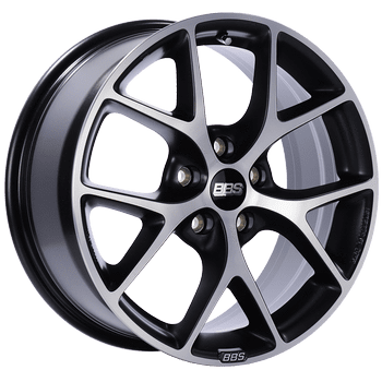 BBS Wheels SR Satin Black w/ Diamond Cut Machined Spoke Faces 17x7.5 | 5x112 (SR004VGPK)