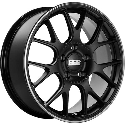 BBS Wheels CHR Satin Black w/ Polished Outer Lip Ring 19x8.5 | 5x130 (CH108BPO-MTSP)