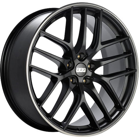 BBS Wheels CCR Satin Black w/ Polished Outer Lip Ring 19x8.5 | 5x114.3 (CC2105BPO)