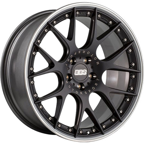 BBS Wheels CHRII Satin Black w/ Polished Stainless Steel Lip 20x9.5 | 5x120 (CH655BPPO)