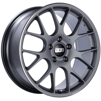 BBS Wheels CHR Satin Titanium Gray w/ Polished Outer Lip Ring 19x8.5 | 5x130 (CH108TIPO)