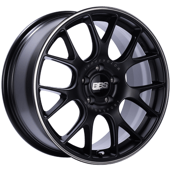 BBS Wheels CHR Satin Black w/ Polished Outer Lip Ring 18x8 | 5x120 (CH132BPO)