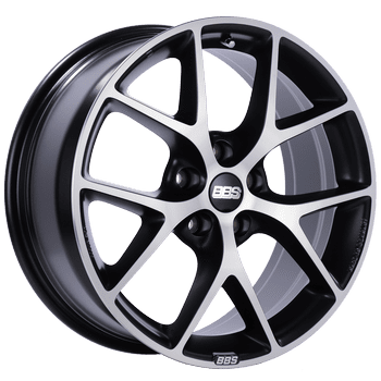 BBS Wheels SR Satin Black w/ Diamond Cut Machined Spoke Faces 18x8 | 5x108 (SR015VGPK)