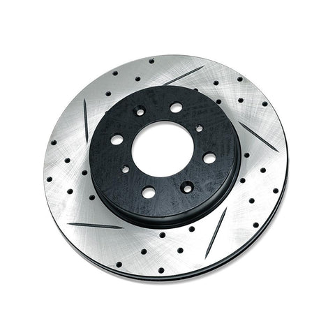 BLOX Racing Slotted and Cross-Drilled Front Rotor | Multiple Honda Fitments (BXBS-10150-L)