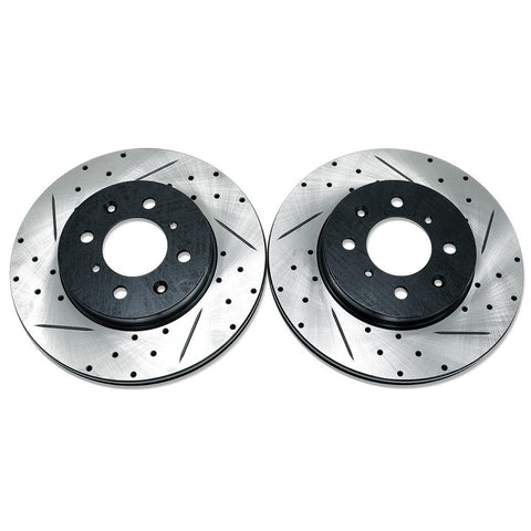 BLOX Racing Slotted & Cross-Drilled Rotors | Multiple Honda Fitments (BXBS-10200)