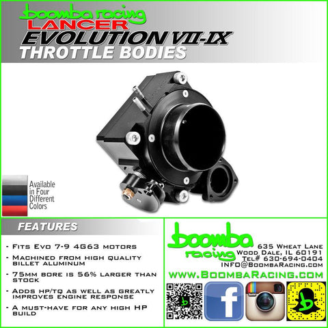Boomba Racing 75mm Throttle Body | 2001-2006 Mitsubishi Evo 7-9 (002-00-010)