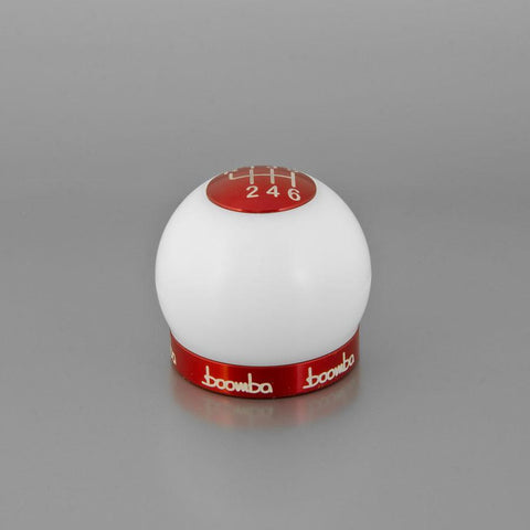 Boomba Racing V2 White Round 220g Shift Knob | 2015-2022 Ford Mustang Ecoboost/V6/GT (028-00-017)