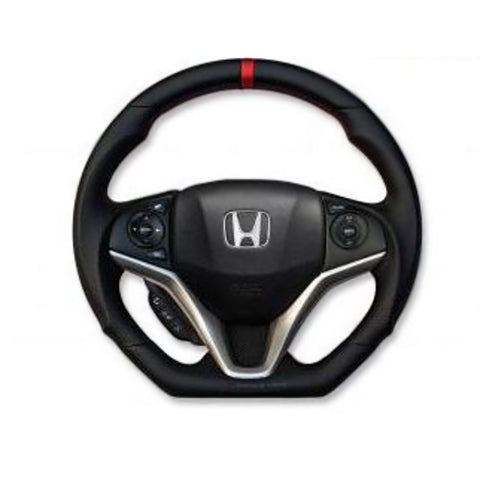 Buddy Club Leather Sport Steering Wheel | 2015-2021 Honda Fit (BC08-RSSWGK-L)