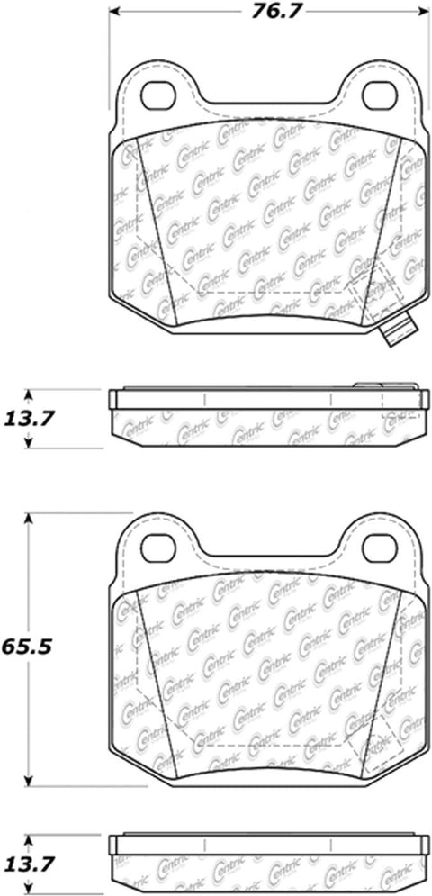 Centric Posi-Quiet Rear Ceramic Brake Pads | Multiple Fitments (105.09610)