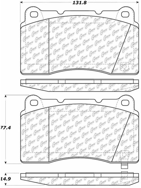 Centric PosiQuiet Front Brake Pads | 2013-2017 Subaru WRX STI, 2017-2018 Subaru BRZ, and 2003-2015 Mitsubishi Evo 8/9/X (104.10010)