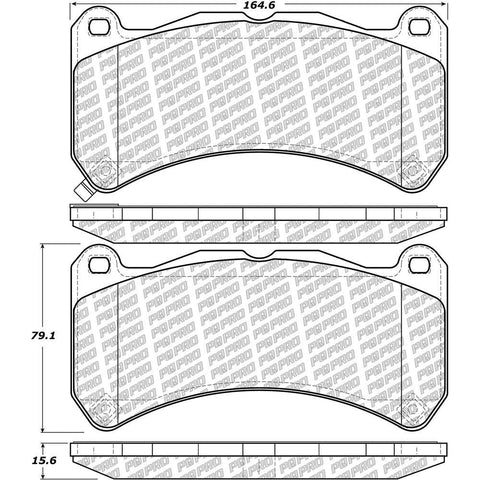 Centric PQ PRO Front Brake Pads | 18-21 Subaru STI / 08-14 Lexus IS F (500.13650)