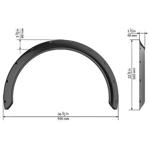 Clinched Flares "New School XL" Universal Fender Flares (NSXL4)