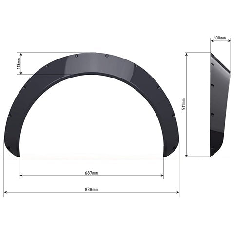 Clinched Flares "Muscle" Universal Fender Flares (MS10)