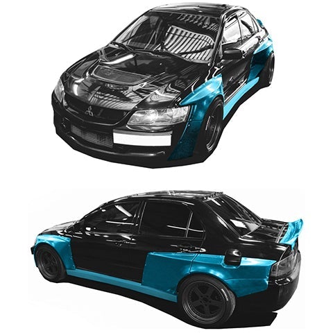 Clinched Flares Widebody Kit | 2001-2006 Mitsubishi Evo 7/8/9 (EVO-7)