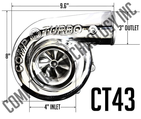 Comp Turbo CT43X Series 4" Inlet / 3" Outlet Oil-less Ball Bearing Turbocharger (4347475-758144)