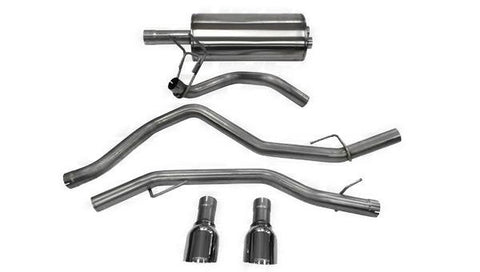 2009-2014 Dodge RAM 3.0" Cat-Back, Dual Rear Exit with Single 4.5" Polished Pro-Series Tips by Corsa (14405)