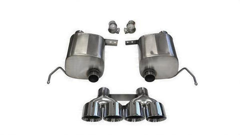 2014-2015 Chevrolet Corvette C7 2.75" Valve-Back, Dual Rear Exit with Quad 4.5" Polished Pro-Series Tips by Corsa (14762)