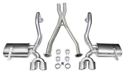 1997-2004 Chevrolet Corvette C5 / C5 Z06 5.7L 2.5" Cat-Back + X-Pipe, Dual Rear Exit with Twin 4.0" Polished Pro-Series Tips by Corsa (14962) - Modern Automotive Performance
