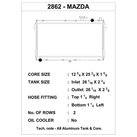 CSF Aluminum Racing Radiator | 1989-1997 Mazda MX-5 Miata NA (2862)