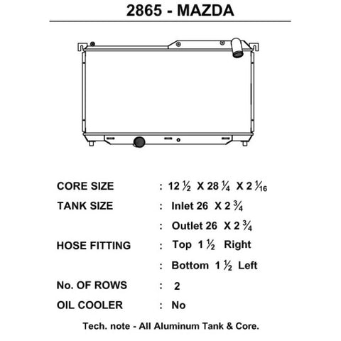 CSF Aluminum Racing Radiator | 1992-1997 Mazda RX-7 (2865)